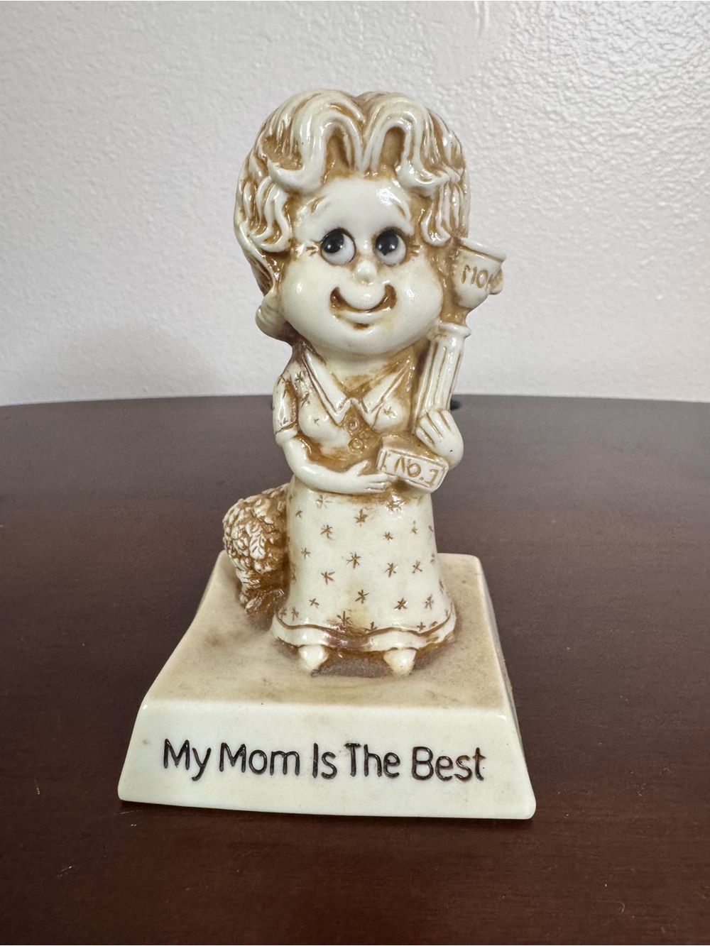 My Mom Is The Best Ceramic Figurine - Cream/Brown